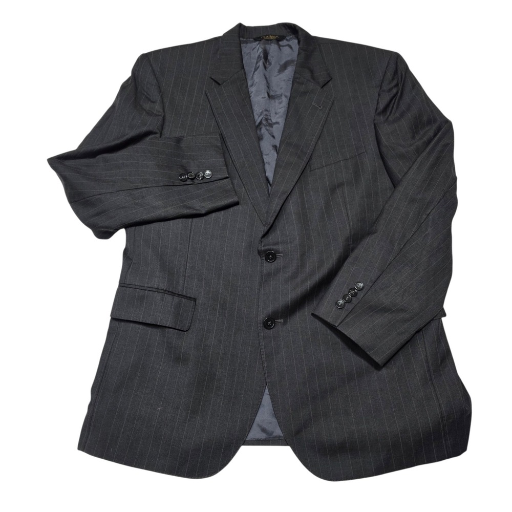 Jos.‎ A. Bank Suit Jacket Men 42R Pinstripe Wool Signature Gold 2-Button